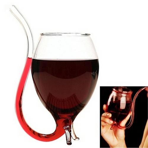 Kucehiup Vampire Shape Wine Glasses 10oz Straw Red Wine Glass 300ml（Two  wine glasses）